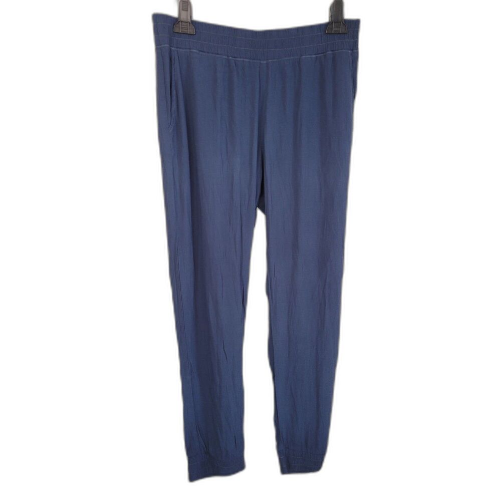 MONROW Blue Rayon Elastic Waist Jogger Pants